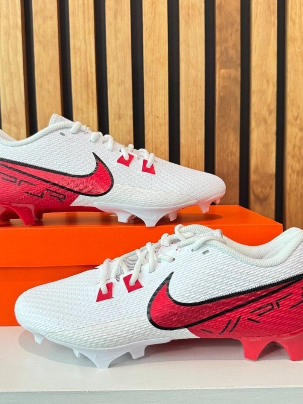 SIZE 12 - Nike Vapor Edge Speed 360 2 White Univ Red Football Cleats FQ4045-102